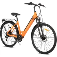 Hiland LAMASSU Elektrische Fiets - 700*38C - 250W Motor - 60 km Actieradius -Shimano 7 Versnellingen - Aluminium Frame - Unisex - Oranje