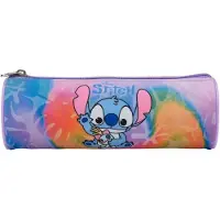 Lilo & Stitch Stitch - Etui – Pennenzak – rond - Pastel Regenboog – 23 x 8 cm – Officiële Disney Licentie