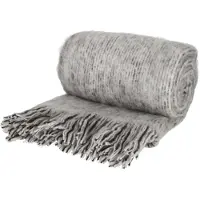 Jens Living Mohair Plaid Jess - 125 X 150cm - Grijs - Warm en Pluizig Woonplaid Van Mohair Wol