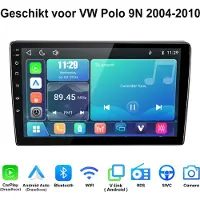 Junsun Linux Draadloos Carplay & Andriod Auto Geschikt voor VW Polo 9N 2004-2010 - 9 Inch HD TouchScreen - Bluetooth - Navigatie - Stuurwielbediening - WiFi - FM - RDS- Airplay