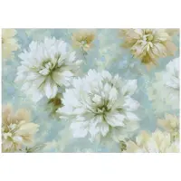 WALLARENA - Fotobehang - 350x250 cm - witte bloemen in aquarelstijl voor woonkamer en slaapkamer