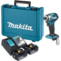 Makita DTD 173 RTE accu-slagmoersleutel 18 V 180 Nm 1/4" borstelloos + 2x accu 5,0 Ah + oplader + koffer