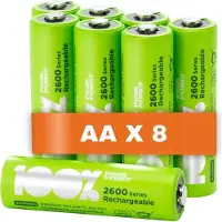 GP 100% PeakPower oplaadbare batterijen AA NiMH 2300 mAh - 8 stuks AA batterijen oplaadbaar 1,2V (HR6 / Mignon)