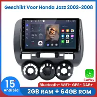 AWESAFE Autoradio - Geschikt Voor Honda Jazz 2002 t/m 2008 - RAM 2GB+ROM 64GB - Android 15 - Draadloos Apple Carplay & Android Auto - Bluetooth & Wifi GPS Navigatie - 2002 2003 2004 2005 2006 2007