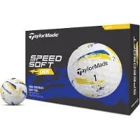 TaylorMade SpeedSoft Ink Golfballen 2026 - Blauw Geel - 12-Stuks