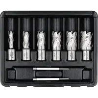 YATO YT-43400 Professionele HSS Kernborenset – 8-Delig (12-27 mm) – Weldon Opname – Met 2 Centrerepennen – Kernboren voor Staal, Metaal & Profielen