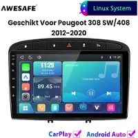 AWESAFE Autoradio - Geschikt Voor Peugeot 308 SW/408 2012 t/m 2020 - Draadloos Carplay Android Auto - Linux systeem - Touchscreen - Bluetooth Wifi - 2012 2013 2014 2015 2016 2017 2018 2019 2020