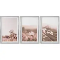 Wallfluent 4-Delige Schilderij Set - Wilde bloemen in de weiden in een romantisch zomerlandschap - 40 x 60 cm - Decoratieve Muurdecoratie - Slaapkamer - Woonkamer Decoratie