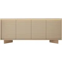 Vente-unique Buffetkast met 4 deuren en leds in MDF - Beige en Natuurlijk licht MAYRONA