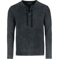 Black premium by emp Shirt met lange mouwen - Essential Longsleeve met rijgsluiting - S tot XXL - voor Mannen - antraciet | Maat XXL
