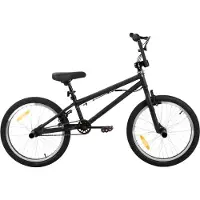 Happiq Freestyle BMX-fiets – Voor kinderen – Beginners tot geavanceerde rijders, met 360 graden gyro en 4 haringen – Black-20 Inch