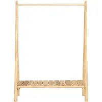 Vente-unique Kledingrek - Teakhout - B118 cm - Kleur: Licht naturel - CALERINO