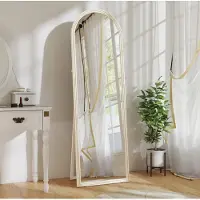 STILVORA Staande Spiegel 50 x 160 cm Vrijstaand En Wandmontage Met Boogframe Kunststof En Glas Wit Voor Slaapkamer En Hal