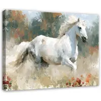 WALLARENA - Schilderij op canvas 40x30 cm - canvas schilderij - paard aquarel - voor slaapkamer en woonkamer - op doek
