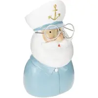 Viana Kapiteinfiguur, maritieme decoratie met bril en hoed, 16 cm