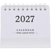 Snq Bureaukalender - Mini Bureaukalender 2027 - Maandkalender Tentmodel - Planner voor Kantoor en Thuis - Wit - Cadeau voor School en Nieuwjaar - Ruimtebesparend - Eenvoudige Maandweergave