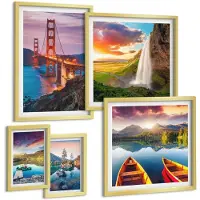 Tulup 5-Delige Schilderij Set - Natuurlijke landschappen en brugarchitectuur in de VS - 50 x 50 cm, 20 x 30 cm en 40 x 60 cm - Decoratieve Schilderijen - Woonkamer - Interieur - Wanddecoratie