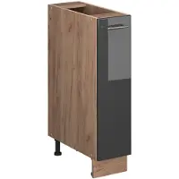 Vicco Apotheekkast Fame-Line, Antraciet Hoogglans/Goudkleurig Eiken, 20 cm zonder werkblad