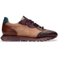 Hispanitas Dames Bruine Oregon leren sneakers (39), Leer, Plat, Veters, Casual CHI265106