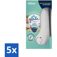 Glade 5 x - Houder Sense & Spray - Exotic Tropical Blossom - 18 ml - Geurhouder - Geurbeheer - Bewegingssensor - Exotische Geur - Tropische Geur