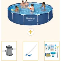 Bestway Steel Pro, ronde opblaasbare zwembad - 396x84 cm - 4-delig - Model S22755