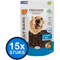 BF Petfood 15x Biofood - meat bars gans (100% mono proteïne) 100gr - Hondenvoer Snacks - 100 g