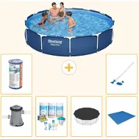 Bestway Steel Pro, ronde opblaasbare zwembad - 366x76 cm - 7-delig - Model S21596