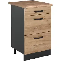 Vicco Keukenonderkast R-Line, Goudkleurig Eiken/Antraciet, 50 cm goudkleurig eiken werkblad