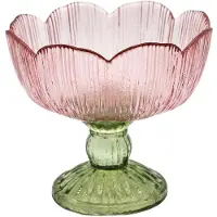 Clayre & Eef Waxinelichthouder Roze Glas