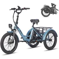 Fafrees F20 Mate Elektrische Driewieler - Opvouwbare Cargo E-Bike - 250W Motor - 48V 20Ah Accu - 20x3.0 Inch Brede Banden - Hydraulische Schijfremmen - Max 180kg Belasting