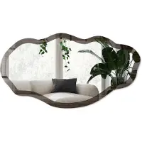 Wallfluent Houten Constructie Spiegel - Bruin Stijlvolle Wandspiegel - Organische Spiegel - Woonkamer - Rustiek - 45x90 cm - Totale afmeting 52x97 cm