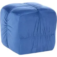 Beliani TURLEY - Poef - Blauw - Fluweel