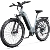 ONESPORT Onesprot Comfort elektrische stadsfiets - Lage instap ontwerp - 655Wh geïntegreerde accu - 120 km actieradius - Aluminium frame - 250W motor - Hydraulische remmen - Shimano 7 versnellingen - grijs