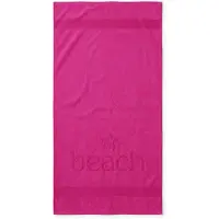 Linnick Strandlaken Velours Katoen Happy Beach 100x200cm - pink - Strandlaken Groot - Strandlaken 100x200 - Strandlaken Katoen - Strandlaken Beach