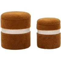 Mauro Ferretti Opbergkruk Puff With Storage Saint-moritz Brown Set 2 Pcs Ø 40×47 cm