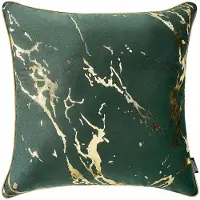 Room99 Luxe Fluweel Decoratief Lanai Kussen 45x45cm - Flesgroen met Goud