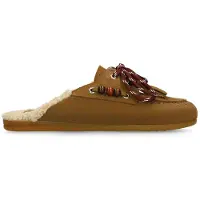Manfield Cognac suède instap loafertjes | Maat 38