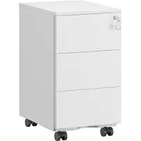 Songmics Mobiele archiefkast met meerdere laden, Mat Wit / 3 planken (40D x 30B x 54H cm)