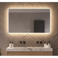 Schaere - Badkamerspiegel - LED Verlichting - Spiegel Verwarming - Klok - Sensor - Dimfunctie - 120x70 cm