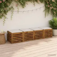 vidaXL 4-Piece Zitkussens SOEST 4 st 100% Polyester Wit 50 x 50 x 3 cm