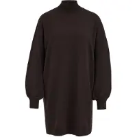 We fashion Gebreide jurk donkerbruin