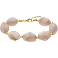 Lucardi Armband 'Statement' beige / goud