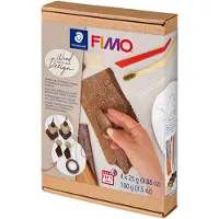 Fimo - ovenhardende boetseerklei - how-to-create-set - wood-effect