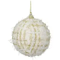 Décoris Kerstbal | | 8 cm (Wit, Geruit, Foam)