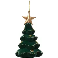 Décoris Boom kerst ornament | | 6.8 x 6.8 x 11.2 cm (Groen)