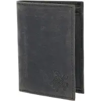 OXMOX Leren portemonnee Leather RFID Protect Kombibörse Turtle 2.0 Embossed Vintage Black zwart