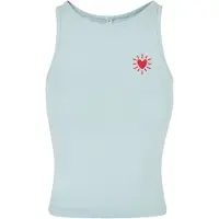 Urban Classics Top hemelsblauw / donkerrood