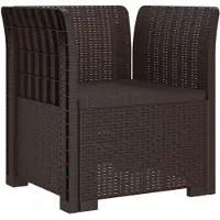vidaXL Eén-zits Fauteuil met Kussen Rieten Look PP Bruin