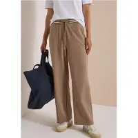 Cecil Dames Broek met High Waist en Straight Leg pijpen, met patroon - Bruin - XXL