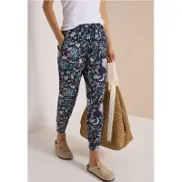 Cecil Dames Mid Waist Slim Leg Hose in Loose Fit - Blauw - M
